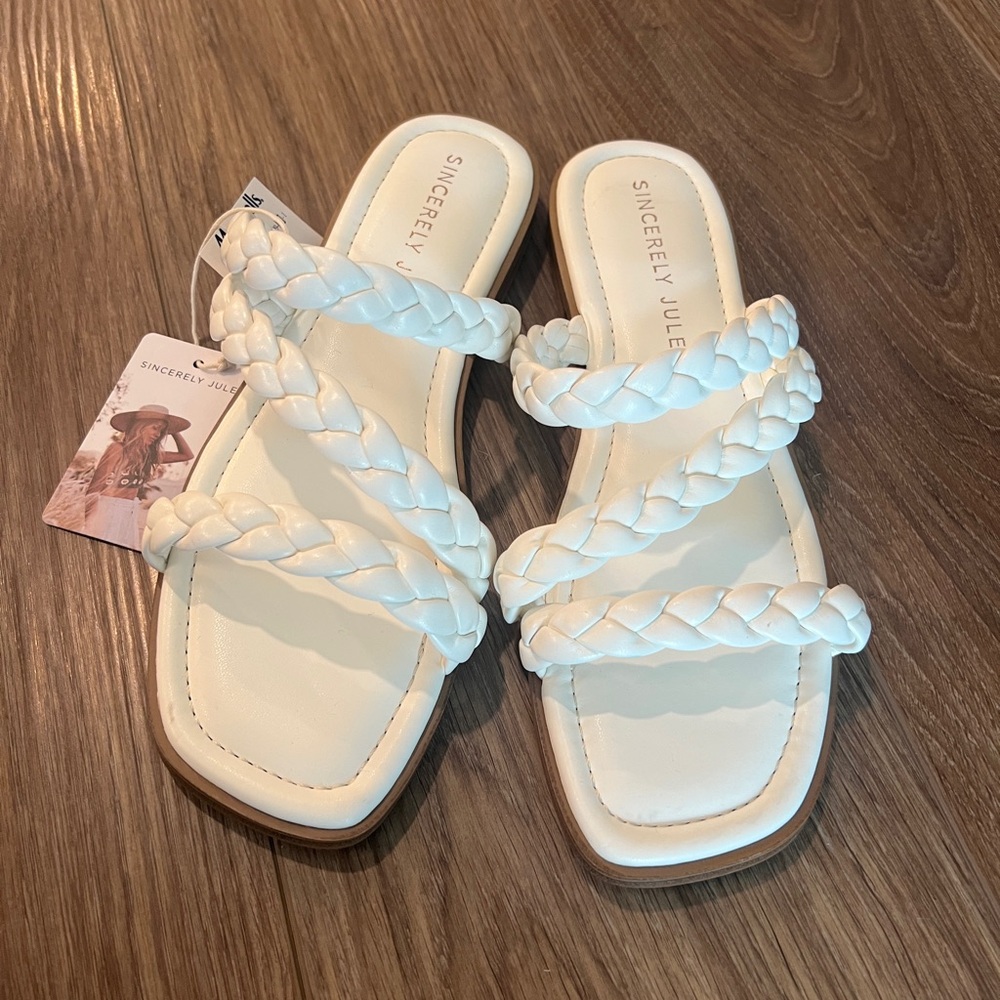 Sincerely Jules White Braided Sandals for Casual Elegance